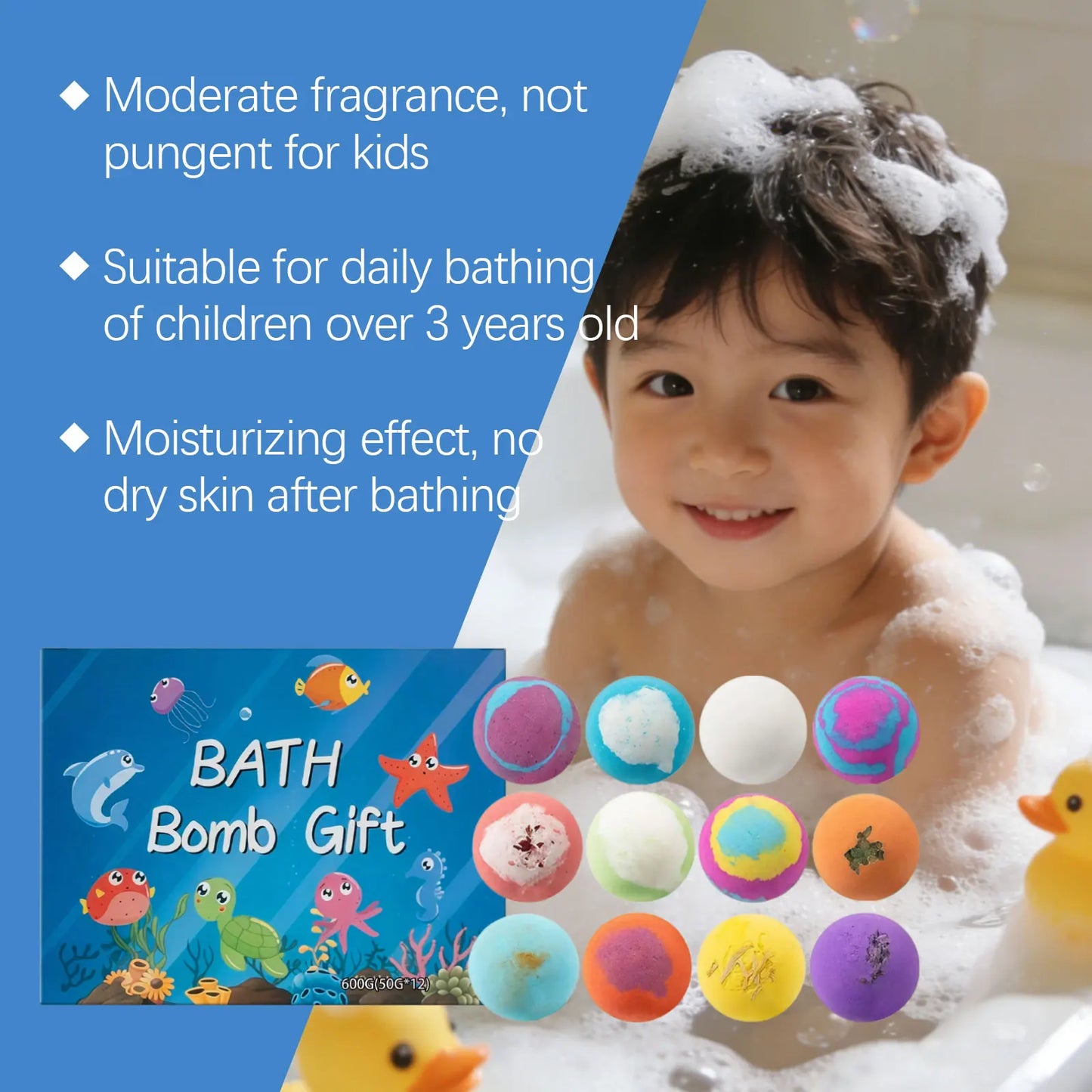 Toy Bath Bomb Gift Set Box – Moisturizing & Gentle Daily Bathing