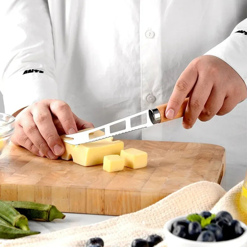 9pcs Cooking Utensils Set Wooden Handle Can Opener Baking Pizza Peeler Egg Beater Cheese Knife Ice Cream Spoon Kitchen Gadget Peaceful Pleasures Health and Wellness
