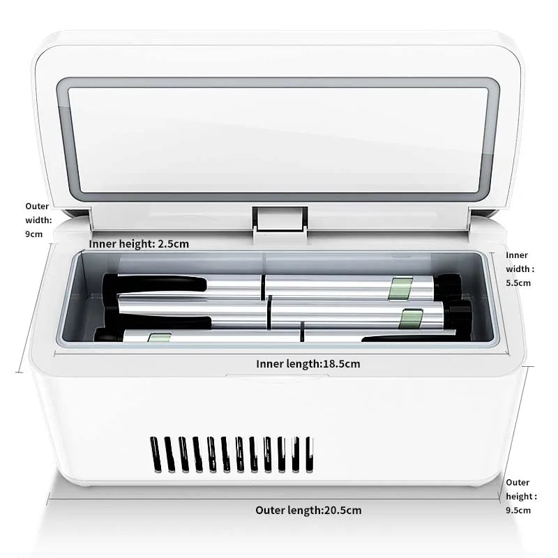 Portable Insulin Cooler 2-8°C LCD Mini Medicine Refrigerator