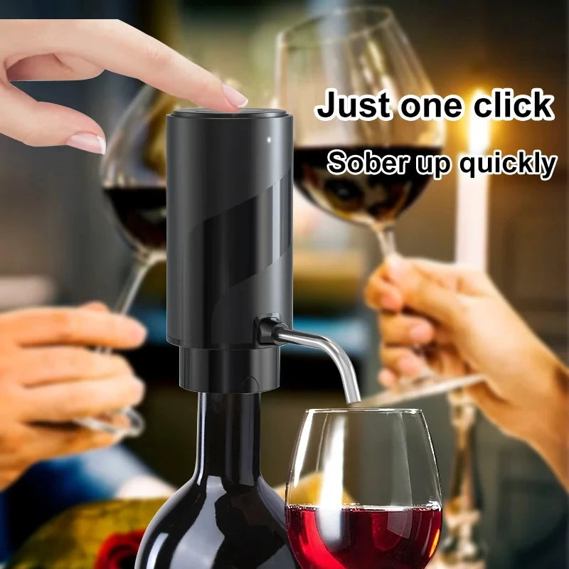 Intelligent Wine Aerator Dispenser Rechargeable One Touch Electric WineDecanter Liquor Dispenser Set Bar Party Wine Accessories Peaceful Pleasures Health and Wellness