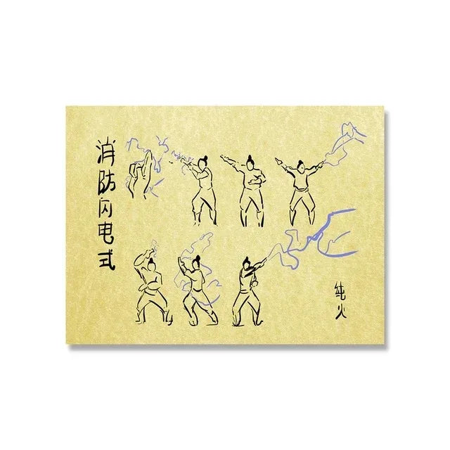 MINISO Last Airbender Wanted Retro Poster Japanese Anime Figure Canvas Painting Wall Art Pictures Room Home Dorm Decor Peaceful Pleasures Health and Wellness A16 50X70CM