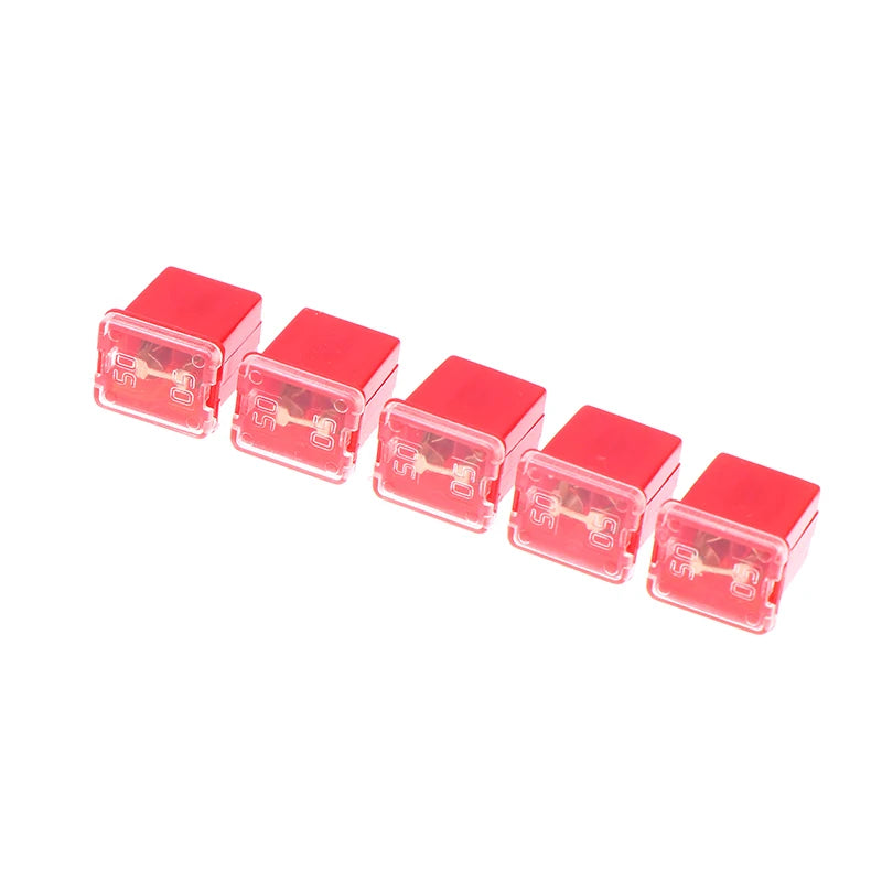 5pcs Mini Square Fuse Set 20A 30A 40A 50A 60A 70A 80A 90A Set Automotive Car Fuse With Plastic Box Assortment Auto Fuse Peaceful Pleasures Health and Wellness 50A