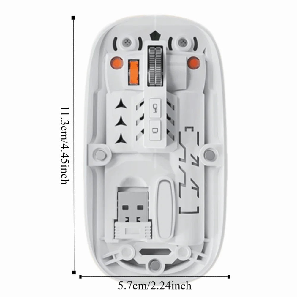 Silent Transparent Wireless Gaming Mouse | Type-C, 3-Mode