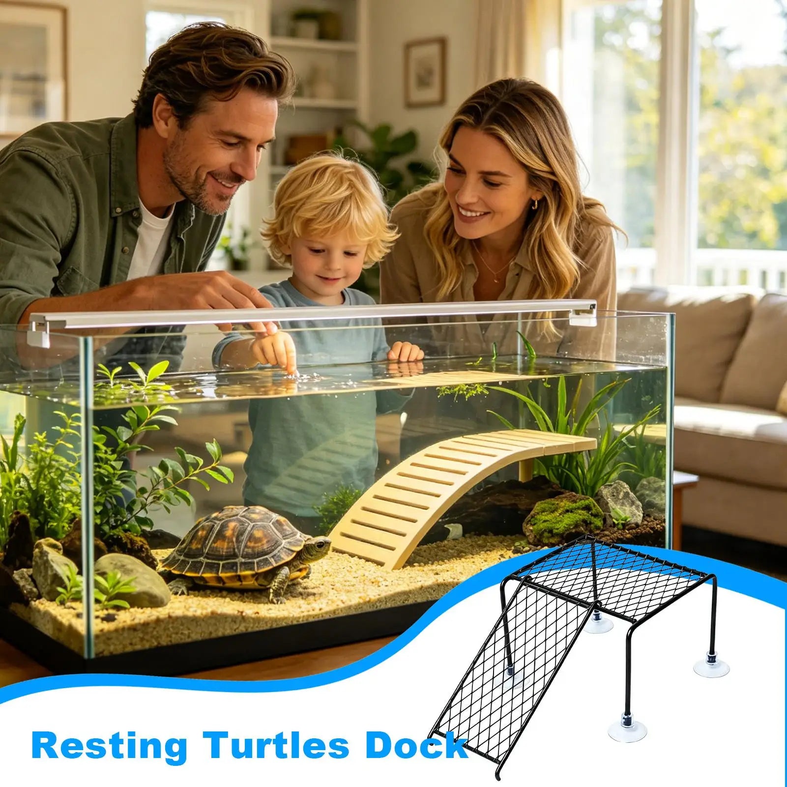 Suction Cup Turtle Basking Dock Rest Platforms Reptile Basking Area For Tortoise Terrapin Salamander Crab Aquarium Habitat Decor Peaceful Pleasures Health and Wellness