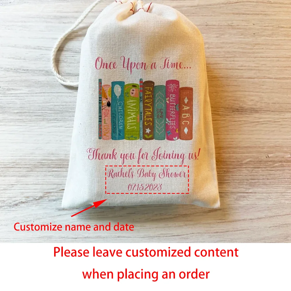 Book-Themed Drawstring Gift Bags 10-Pack | Party Favors