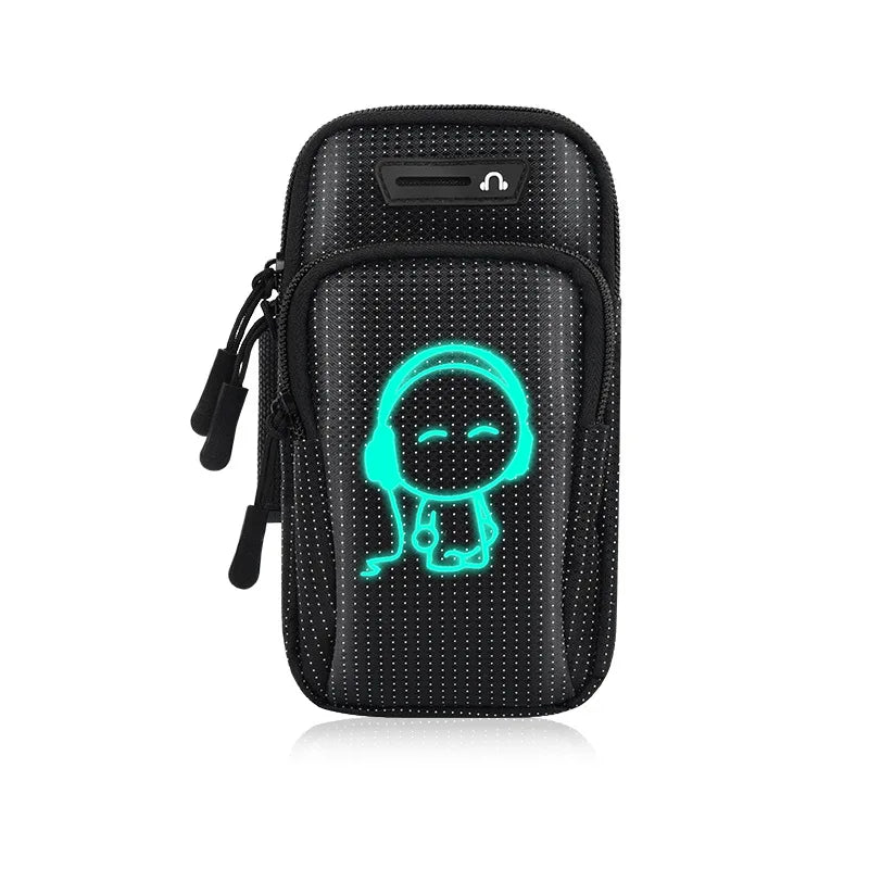 mini cell phone armband for run bags for women phone armband Running racing accessories Bag for mobile phone wrist stand Peaceful Pleasures Health and Wellness Luminous black