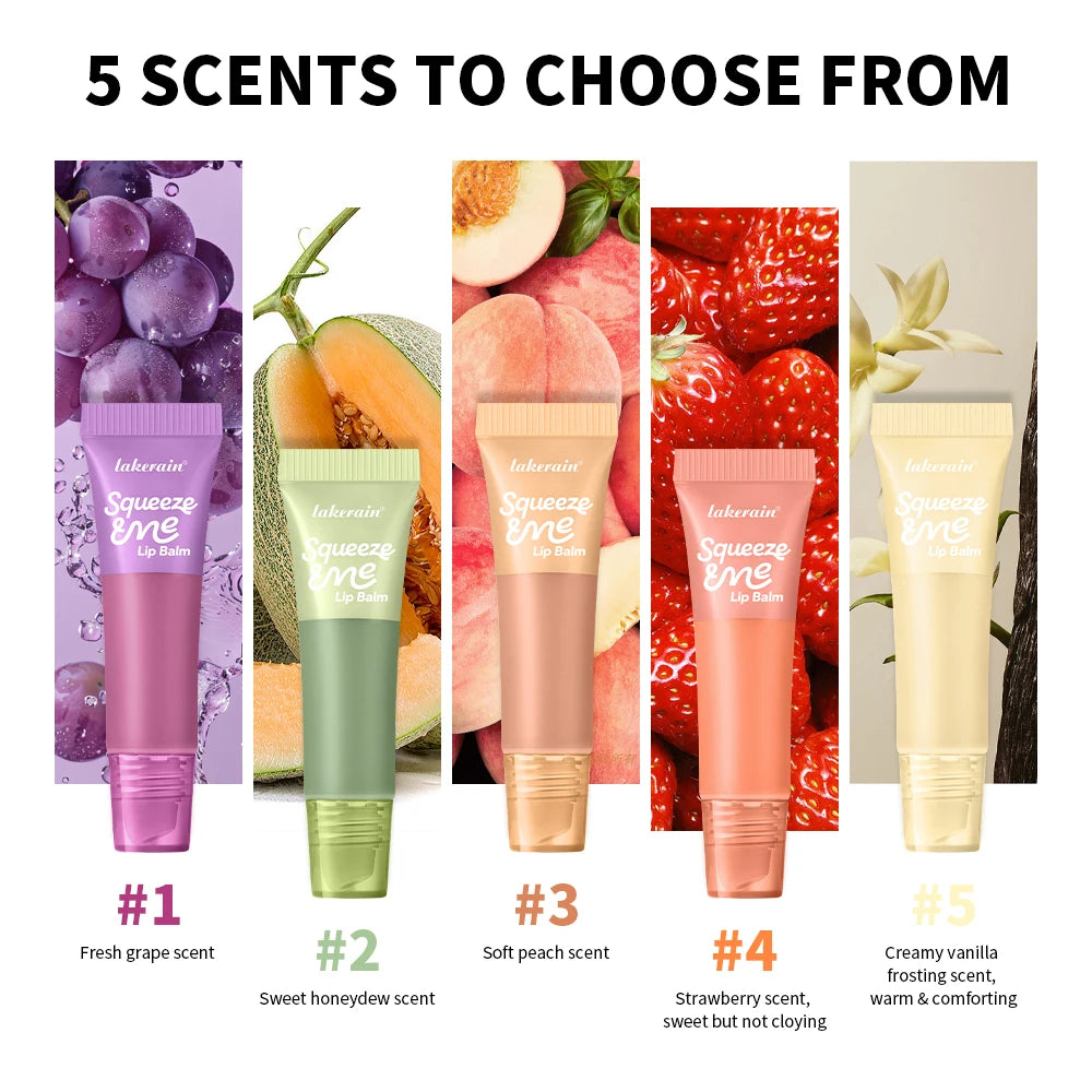 Lip Gloss Long Lasting Moisturizing Lip Balm with Hyaluronic Acid Sheer Strawberry Flavor Squeeze Tube Plumping Gloss Hydration Peaceful Pleasures Health and Wellness