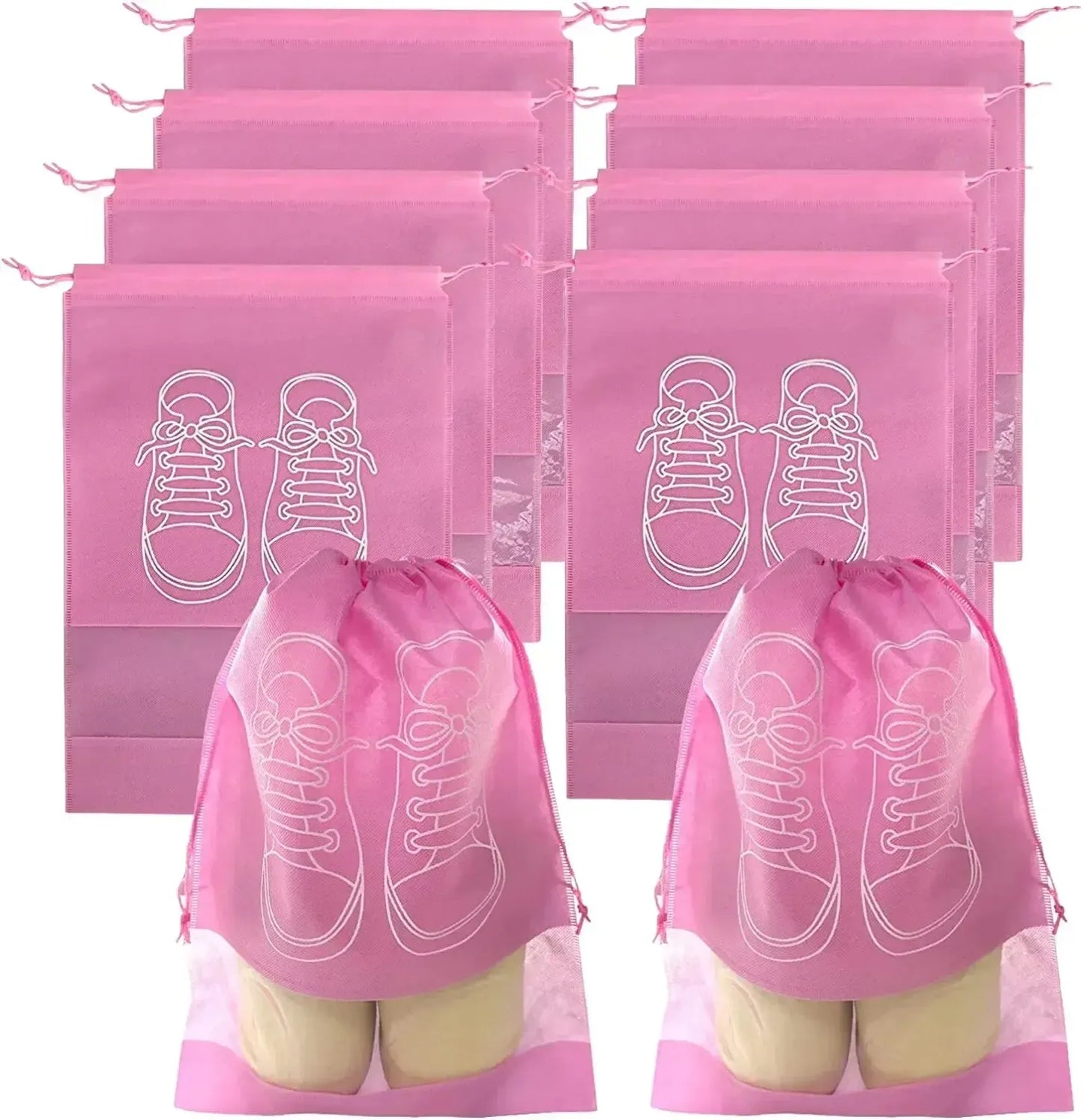 Travel Shoe Storage Bags Non-Woven Waterproof 5 or 10 Pack