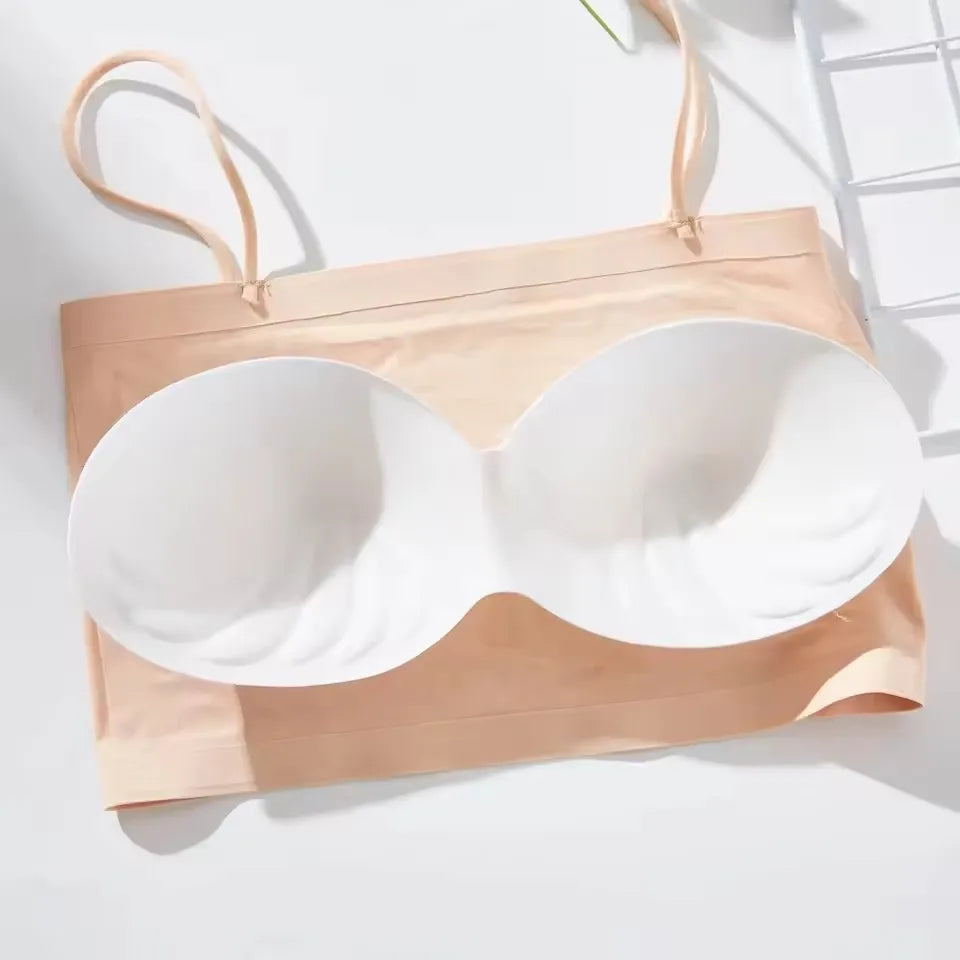 Seamless Tube Top Camisole Bra for Women, Padded Wireless Crop Top Underwear with Beauty Back, Comfortable & Soft Peaceful Pleasures Health and Wellness