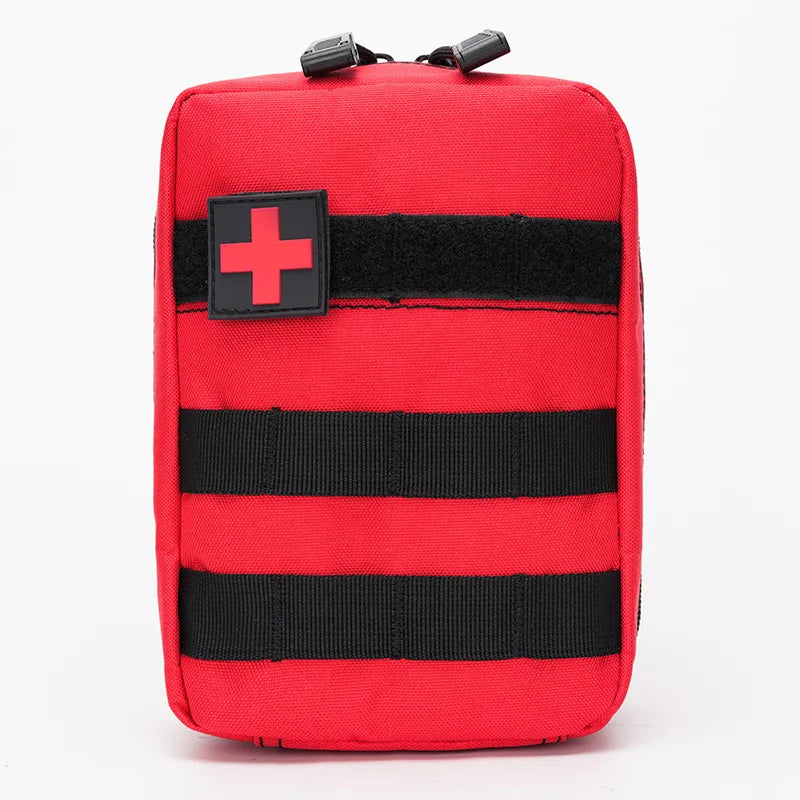 Survival Pouch Outdoor Medical Box Large Size SOS Bag/Package Tactical First Aid Bag Medical Kit Bag Molle EMT Emergency Peaceful Pleasures Health and Wellness Red