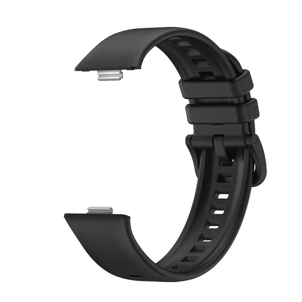 Silicone Band for Huawei Watch Fit 4/4 Pro/3 – Color Buckle Peaceful Pleasures Health and Wellness black