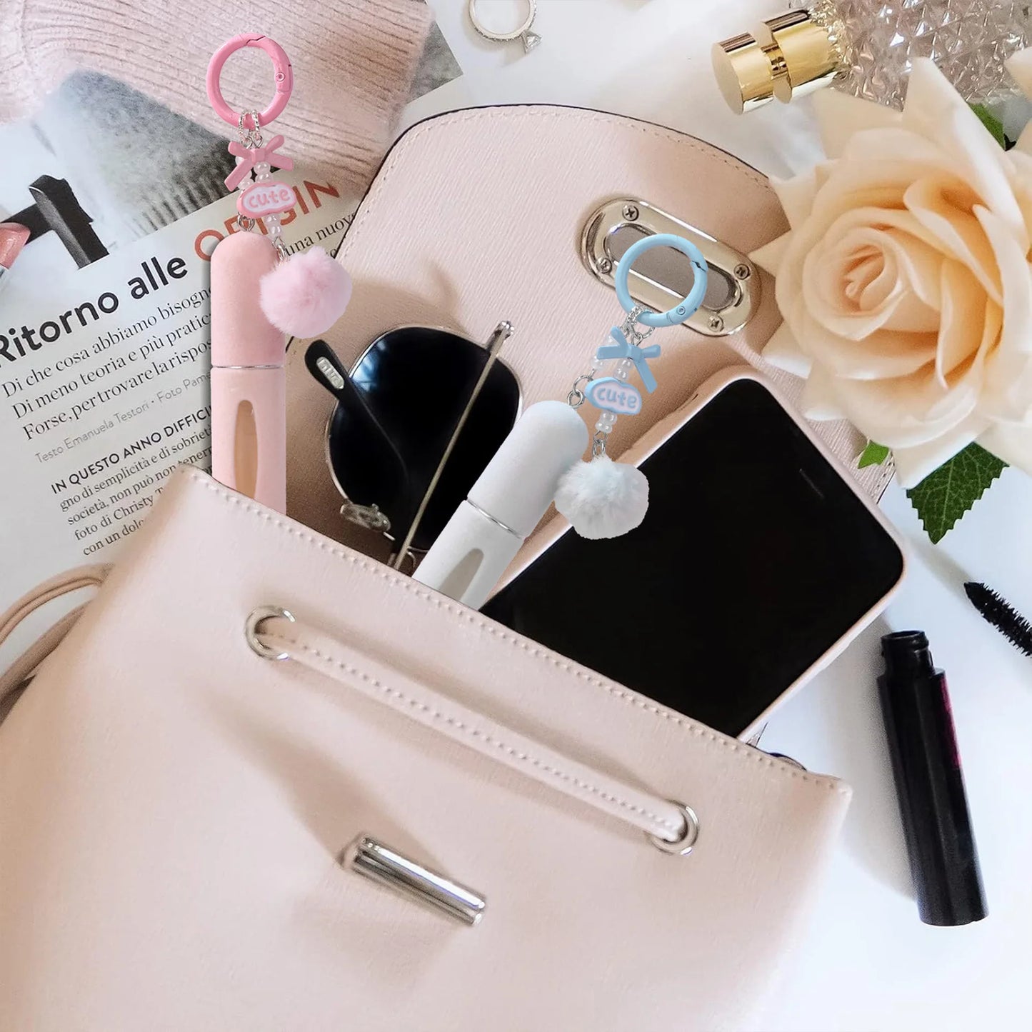5ml Refillable Perfume Bottle Plush Keychain Travel Atomizer