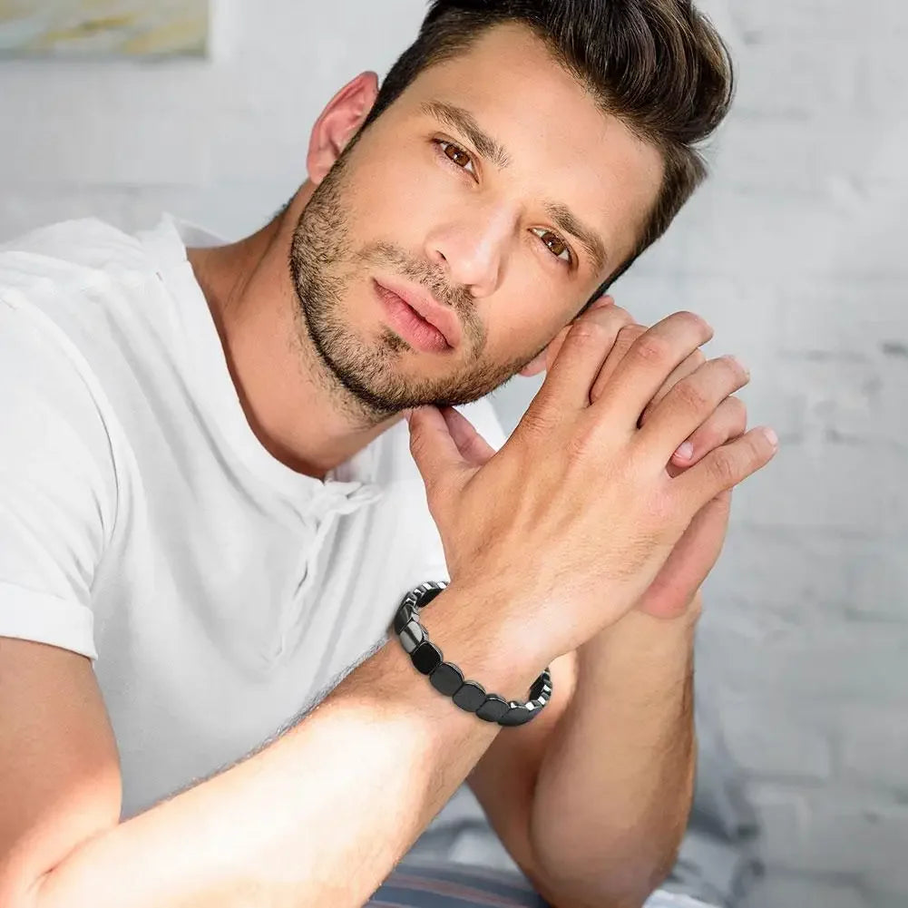 Hematite Bracelet For Men Reclaim Your Edge Confidence Natural Hematite Stone Beaded Stretch Healing Bracelets Gift Jewelry Peaceful Pleasures Health and Wellness