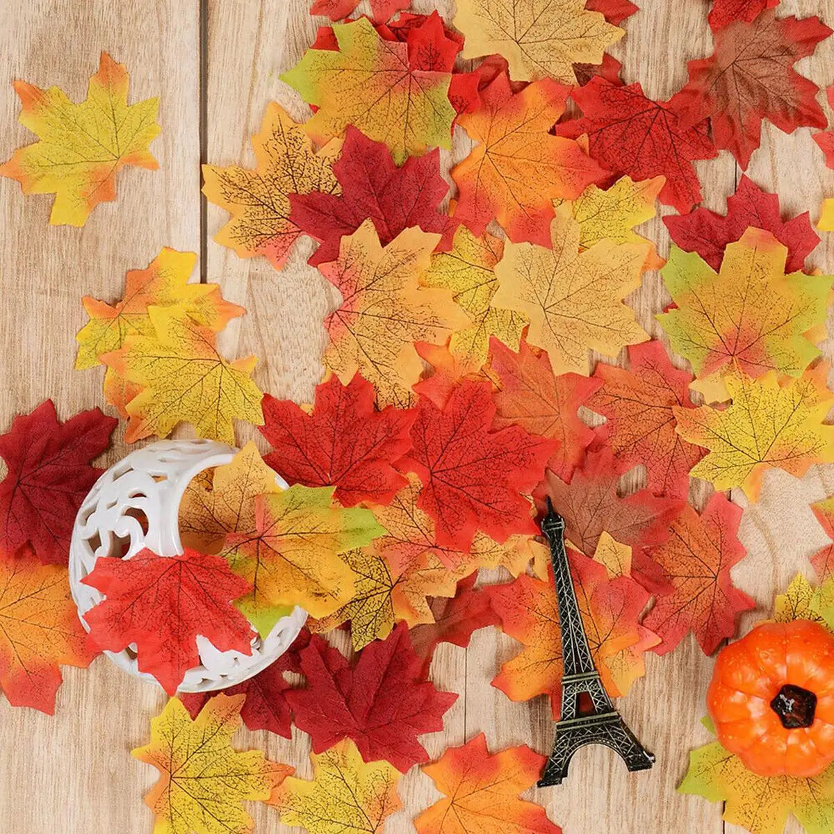 Artificial Autumn Maple Leaves 100/200pcs – Fall Wedding Decor