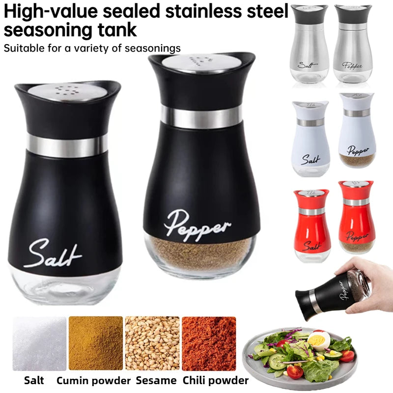 2 practical reusable seasoning containers salt and pepper bottle set sealed and moisture-proof for home and commercial kitchens Peaceful Pleasures Health and Wellness