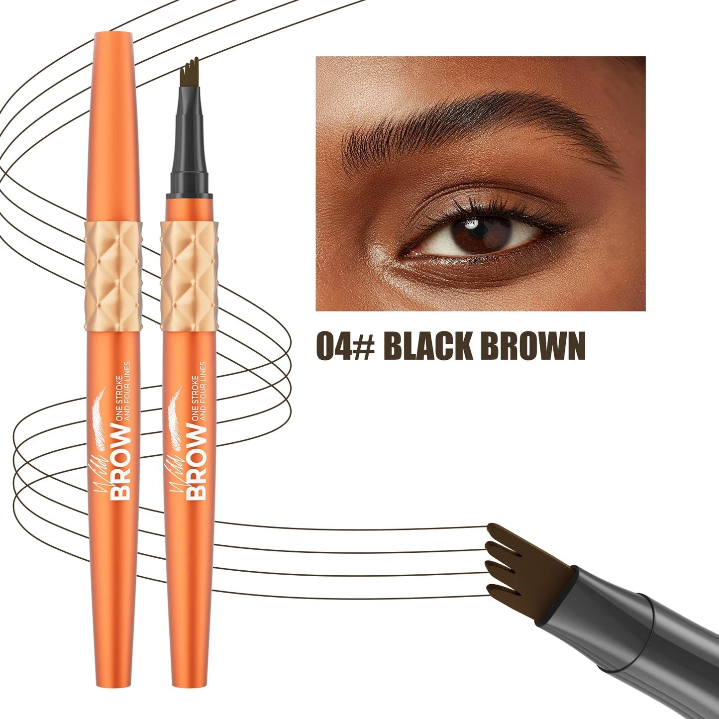 Hello Kiss 4-Fork Tip Microblading Eyebrow Pen – Waterproof
