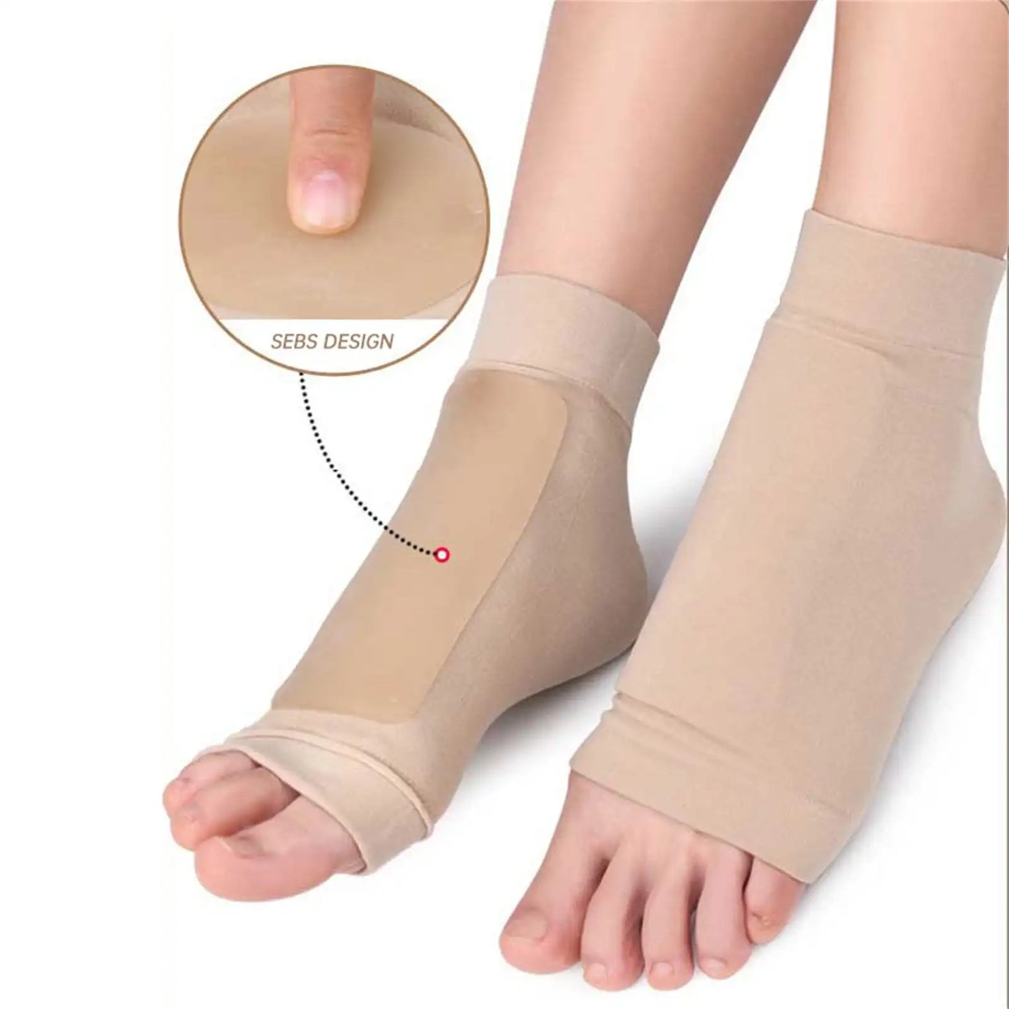 One Pair Padded Skate Socks for Lace Bite Protection For Heel Pain Relief Silicone Heel Protectors Peaceful Pleasures Health and Wellness