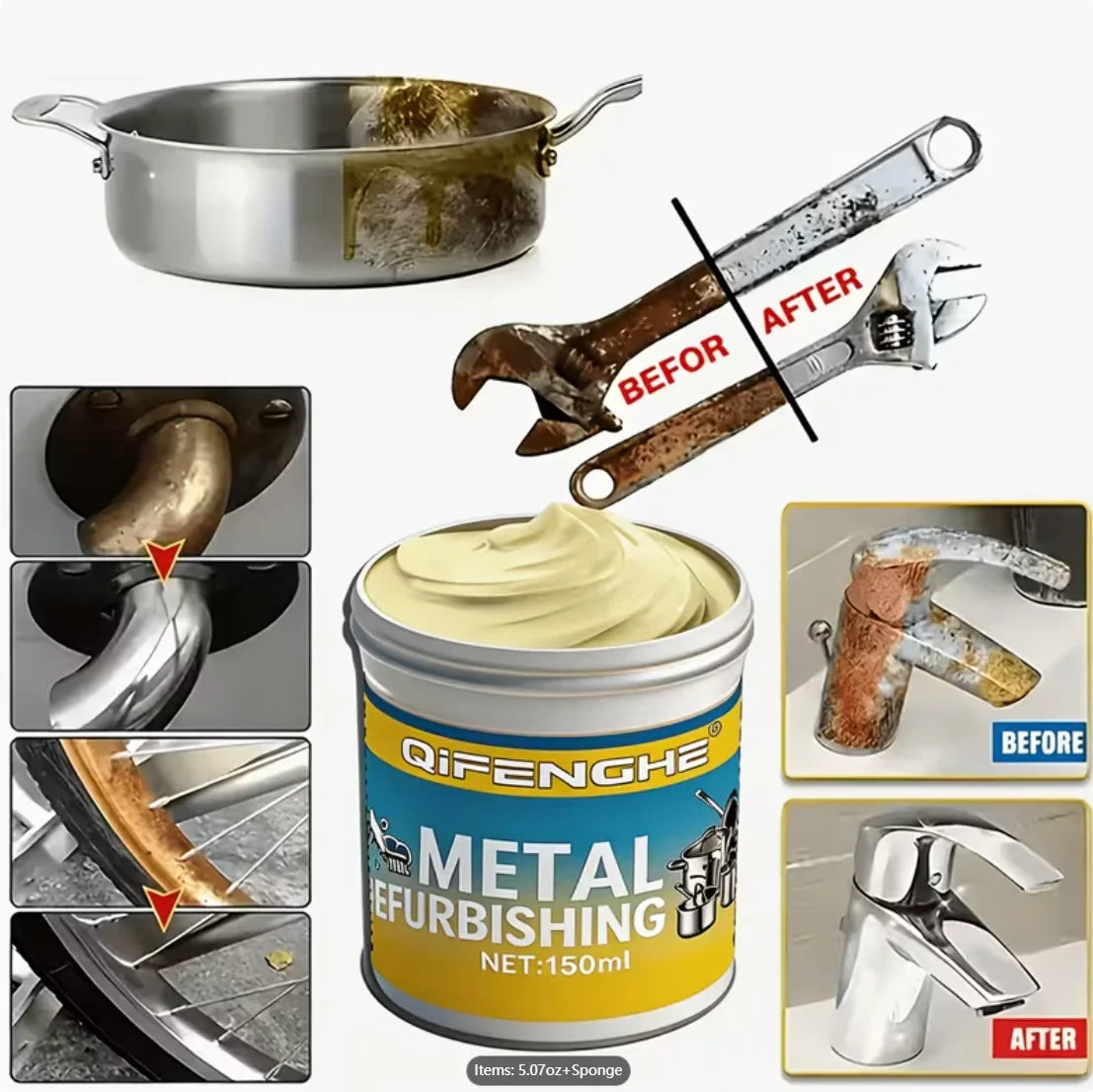 Metal Repair & Chrome Polish – Scratch & Rust Remover