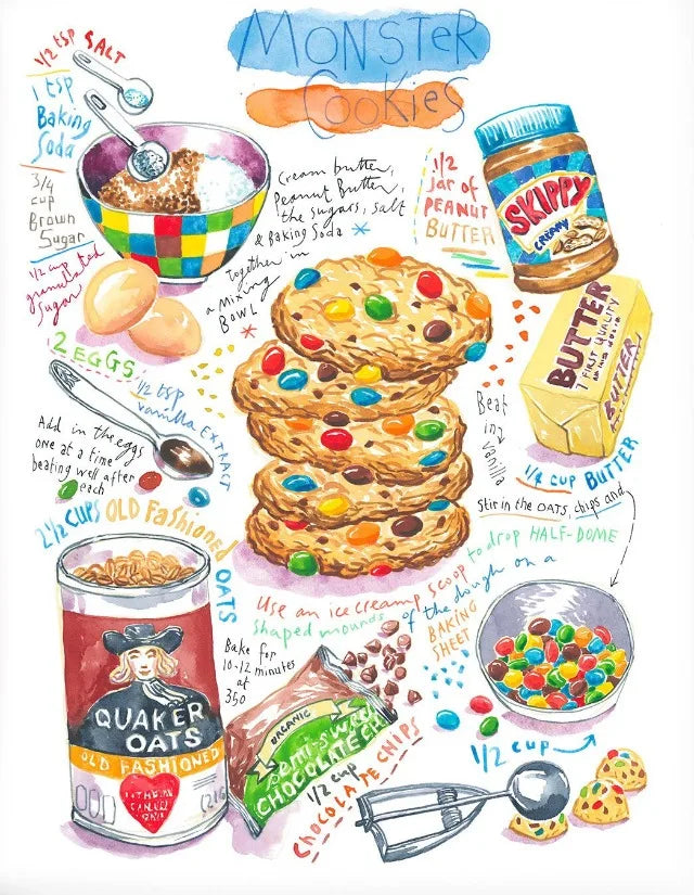 Cheese Cookie Pancake Recipe Illustration Watercolor Food Posters Canvas Printing Wall Art Picture for Kitchen Home Decor Gifts Peaceful Pleasures Health and Wellness