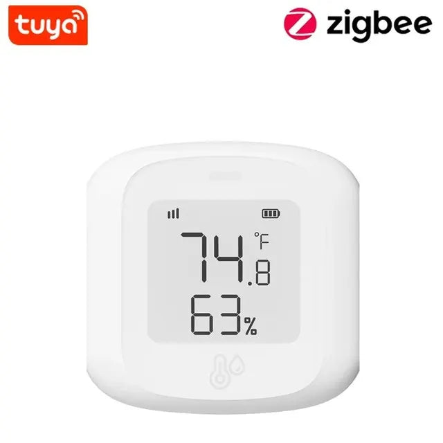 HOMEFISH Smart WiFi/Zigbee Temperature and Humidity Sensor Hygrometer Thermometer with LCD Display Support Alexa Google Home Peaceful Pleasures Health and Wellness ZIGBEE 1PCS