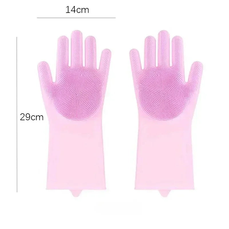 Magic Silicone Dishwashing Gloves | Kitchen Scrubber Gloves