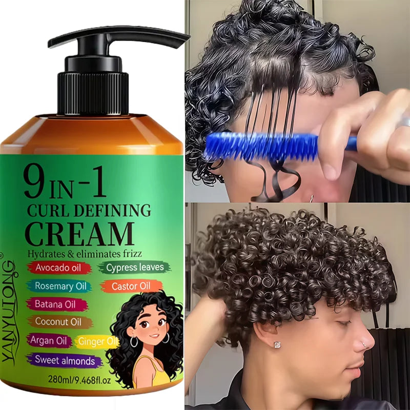 280ml Curly Hair Styling Cream – Moisturizing & Smoothing