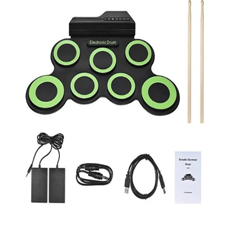 2025 Folding Silicone Hand Roll USB Electronic Drum Portable Practice