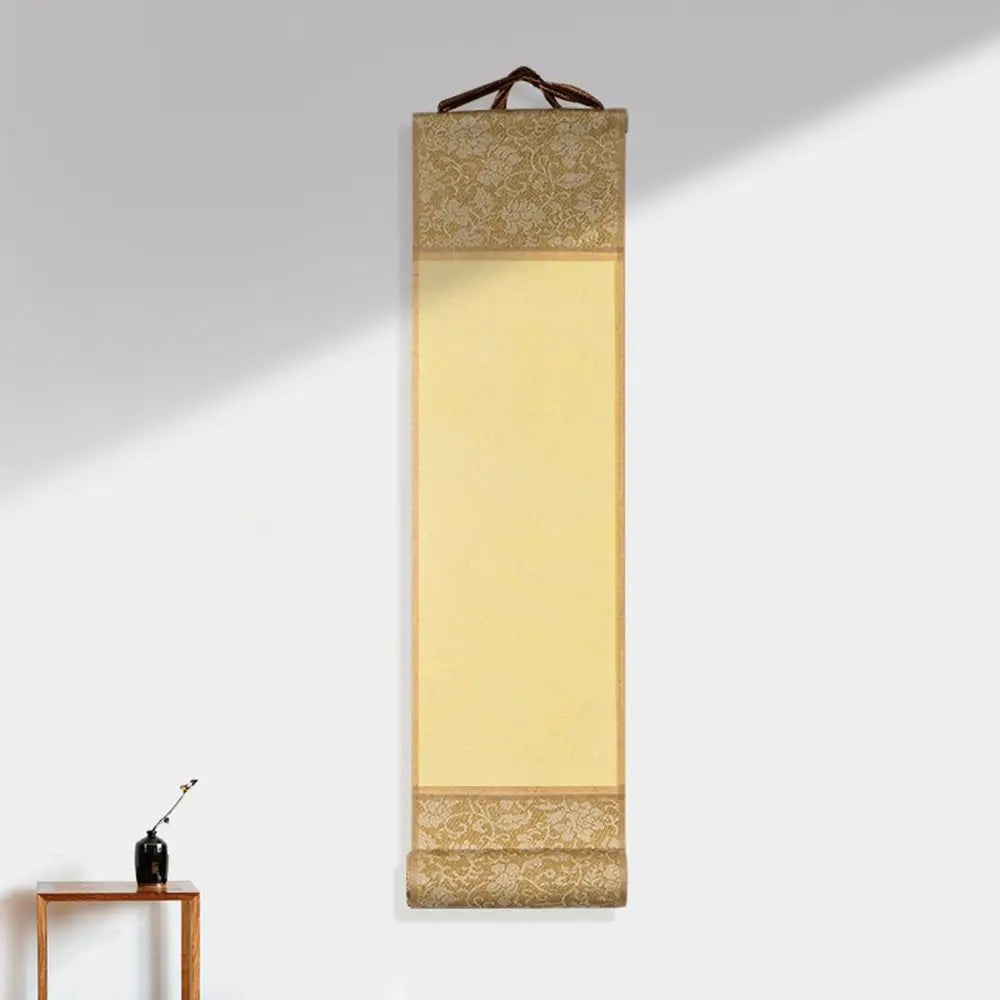 Gilded Rice Paper Hanging Scroll | Blank Mini Batik Art Scroll