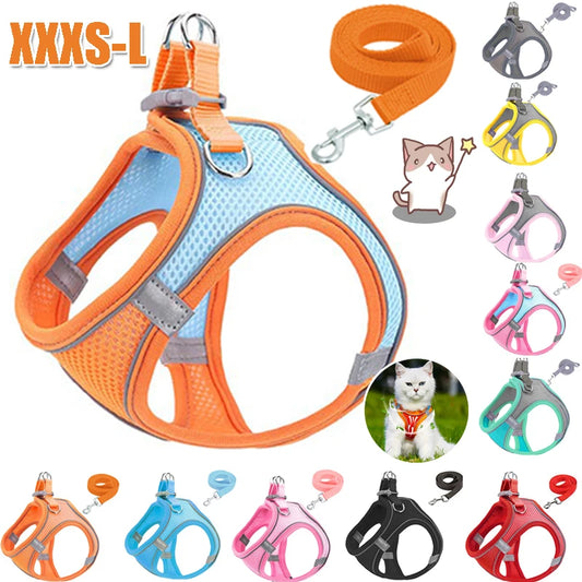 Reflective Dog Harness Vest with Leash | XXXS–L, Adjustable Dog Harness Vest Peaceful Pleasures Health and Wellness