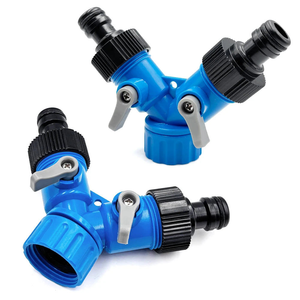 3/4'' Female Thread Shunt Valve Y-Shaped Quick Connector Garden Irrigation System Water Splitter Car Washing Water Controller Peaceful Pleasures Health and Wellness