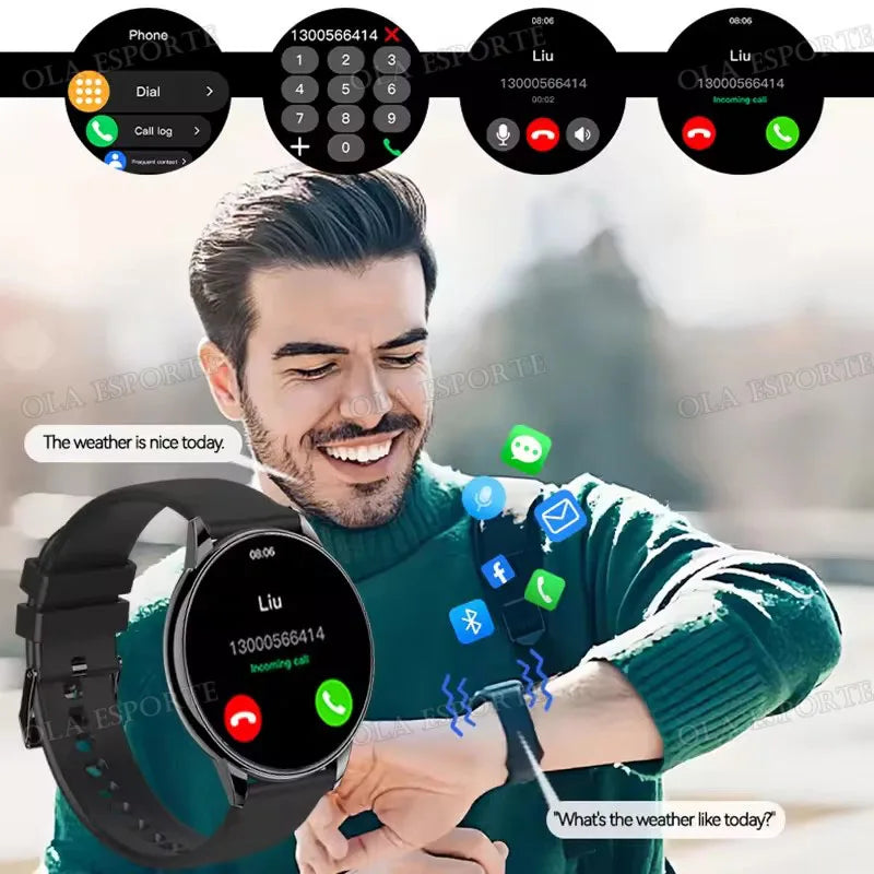 Men Women Sports Smart Watch 1.52" Screen Voice Call Smartwatch Heart Rate Sleep Monitoring Smart Notifications Message Preview Peaceful Pleasures Health and Wellness
