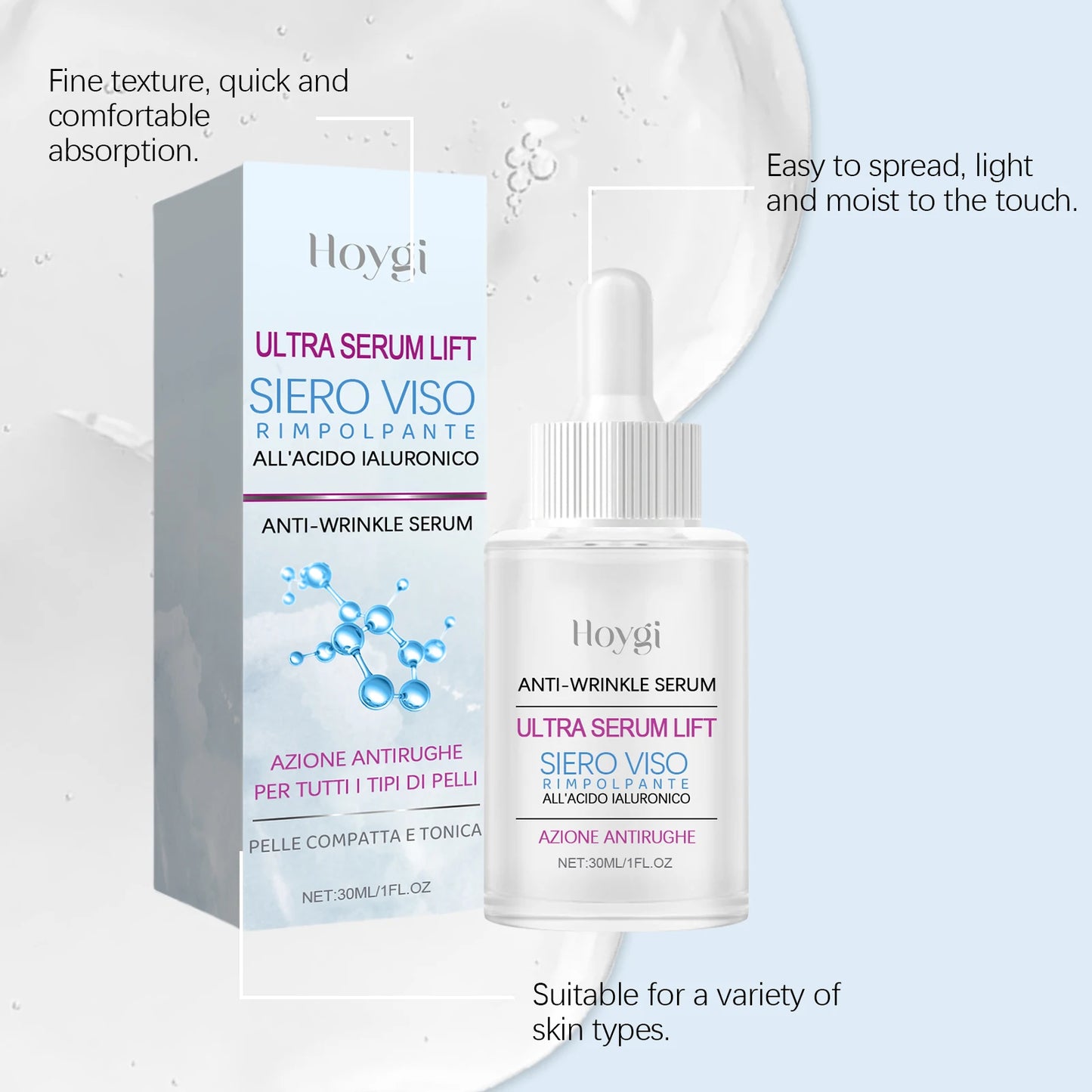 Hoygi Hyaluronic Acid Firming Face Serum – Deep Hydration 30ml
