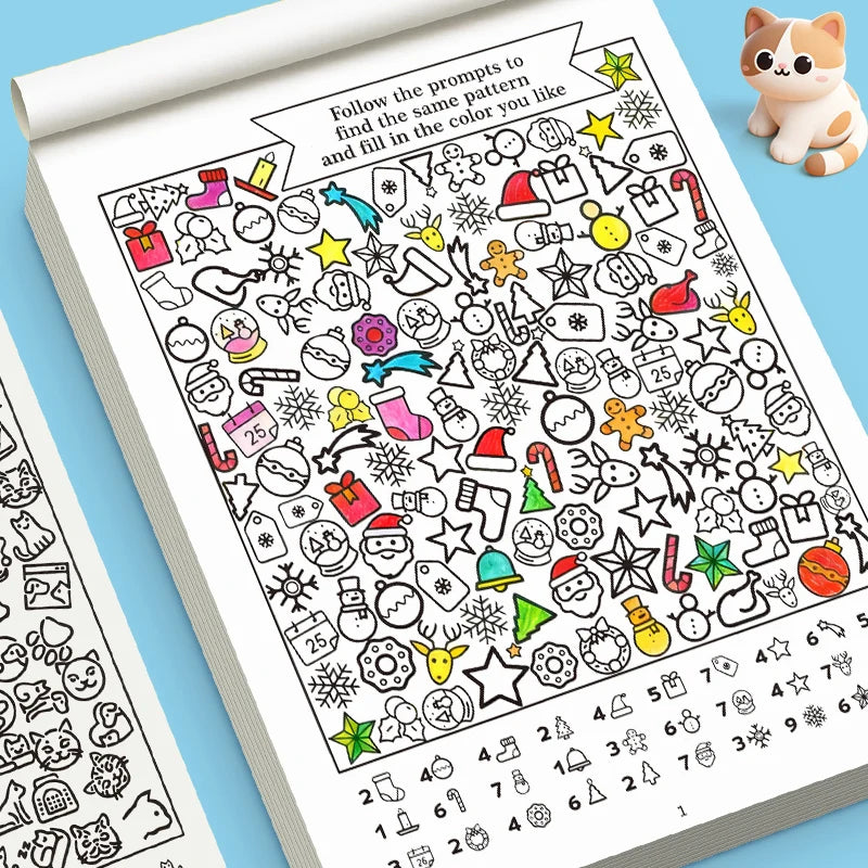 Children's Object-finding Counting Coloring Activity Book Hidden