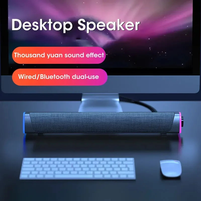 2.1 Channel Soundbar with Subwoofer, Bluetooth 5.0 Speaker System for TV/PC, USB Powered Stereo Bass HD Audio for Laptop/Macbook Peaceful Pleasures Health and Wellness