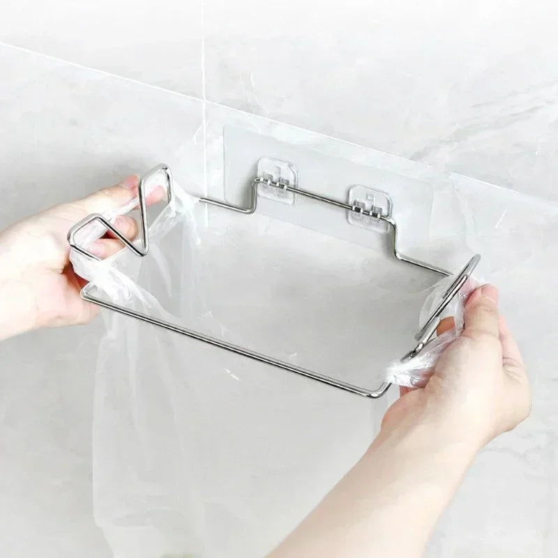 Stainless Steel Kitchen Storage Rack Punch-free Bracket Cabinet Door