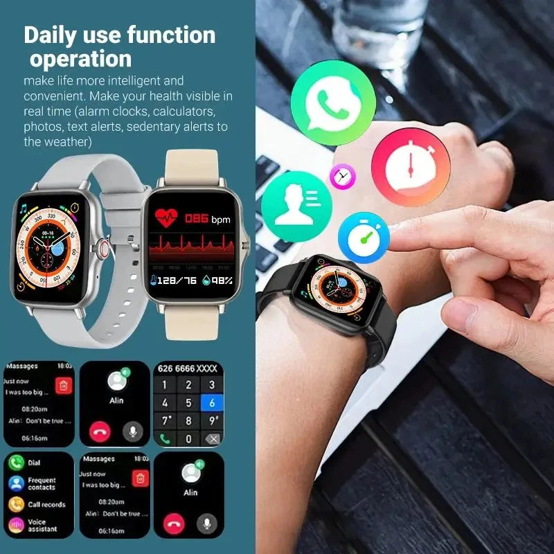 COTAUL Smart Watch 1.44" Bluetooth Call, Heart Rate & Sleep Tracker