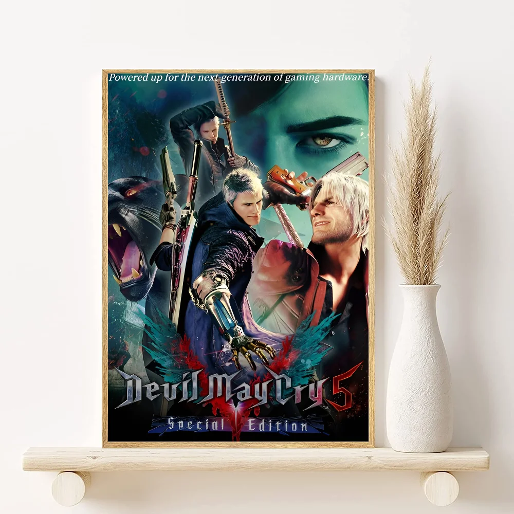Devil May Cry Anime Poster HD Waterproof PVC Wall Art Decor Anime Wall Poster Peaceful Pleasures Health and Wellness z11 15X20cmNoframe