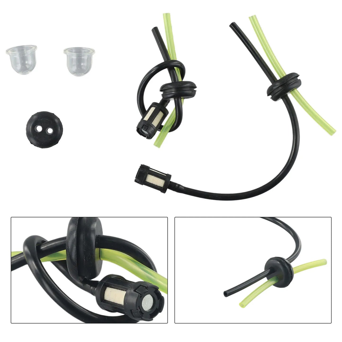 2 Sets Fuel Filter Hose Seal Priming Bulbs Brushcutter Hedge Trimmer