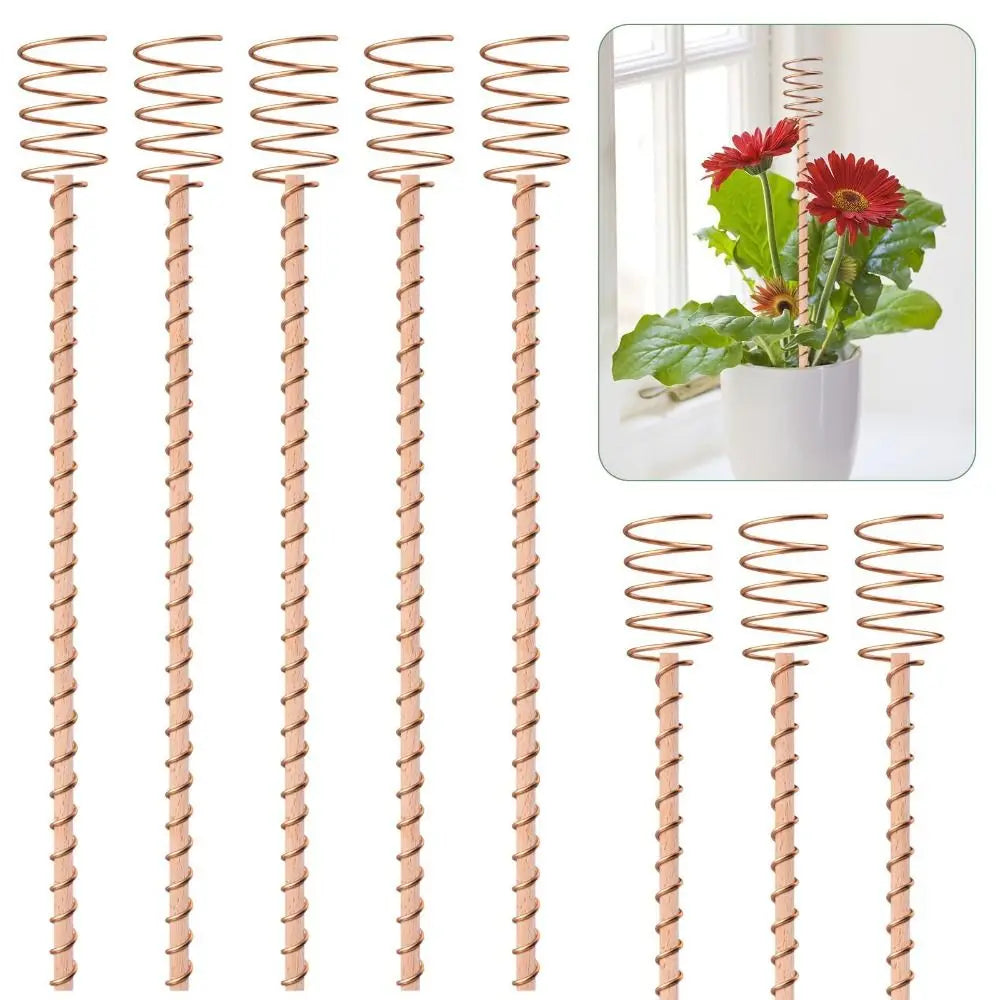 Copper Electroculture Plant Stakes – 30cm Bamboo & Copper Coil