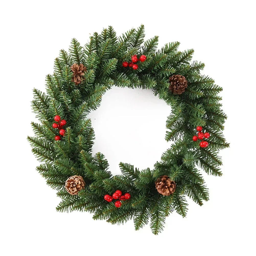 Artificial Christmas Wreath – Pine Cones & Flowers | 30/40cm