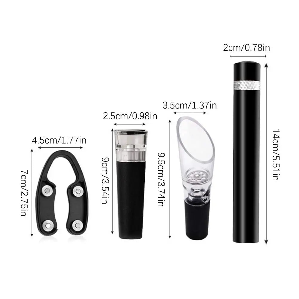 Air Pressure Wine Opener 4-Piece Set | Aluminum Corkscrew