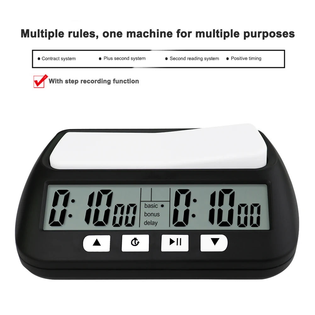 Professional Board Game Stopwatch Count Up Down Competition Hour Meter Table Games Chess Clock Timer for International Chess Peaceful Pleasures Health and Wellness
