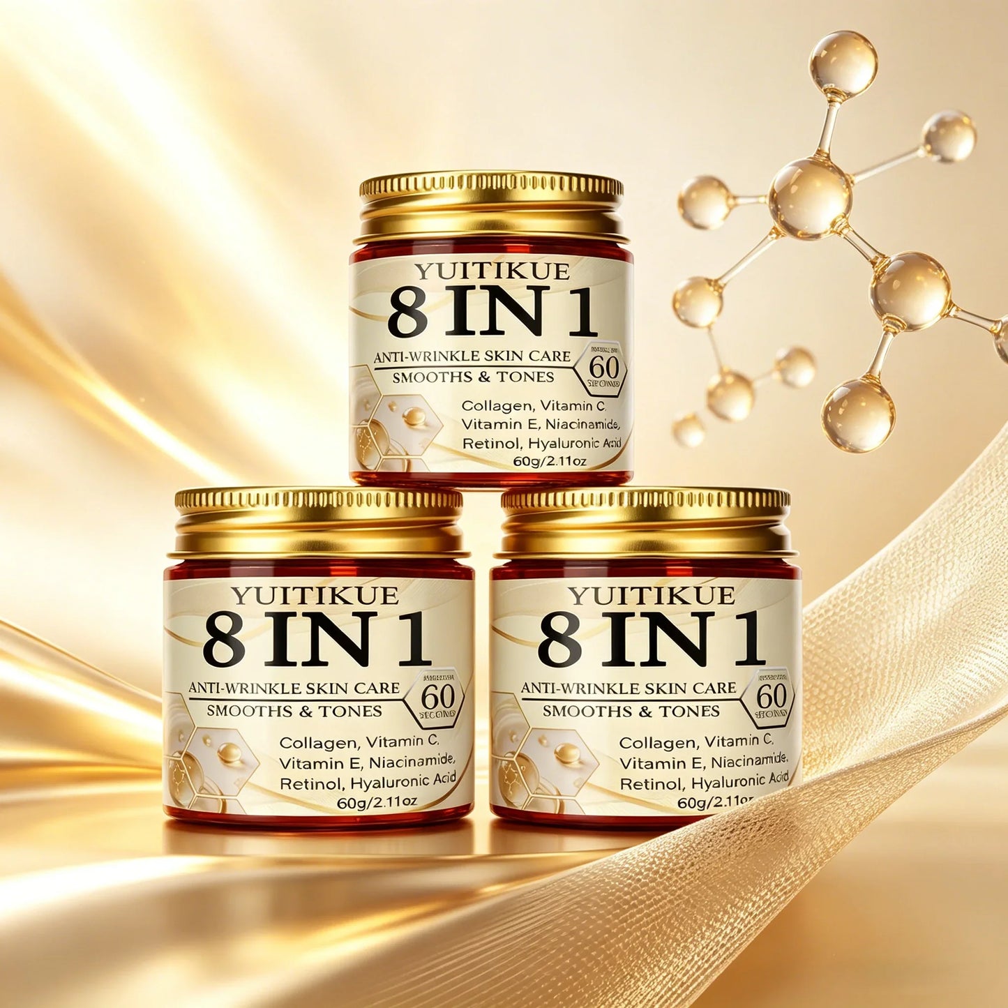 YUITIKUE 8-in-1 Face Cream – Collagen, Retinol & Hyaluronic Acid