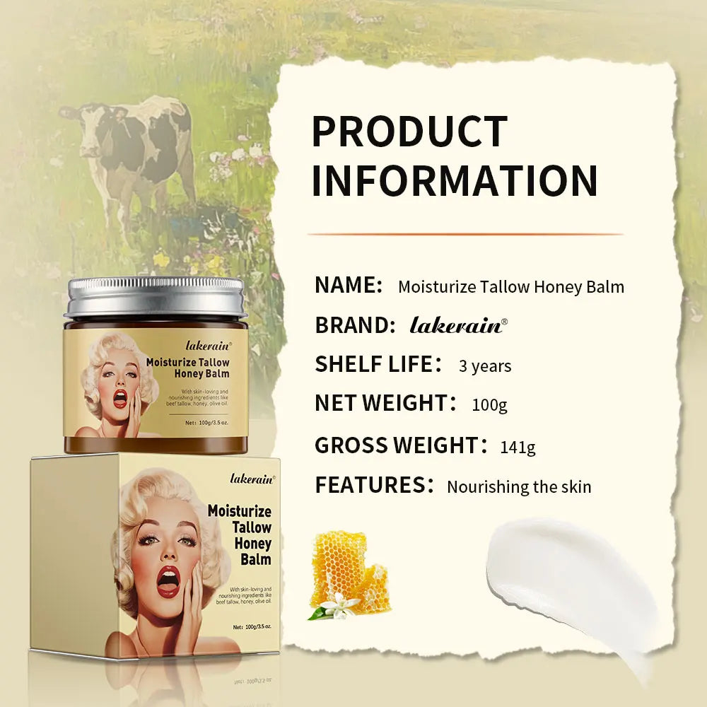 Beef Tallow Face Cream Lasting Moisturizing Soothing Facial Skin Firming Increase Facial Elasticity Nourishing Smooth SkinCare Peaceful Pleasures Health and Wellness