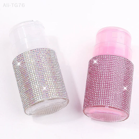 Diamond Press Pump Refillable Bottle | Nail Polish Remover Tool Nail Dispenser Bottle Peaceful Pleasures Health and Wellness