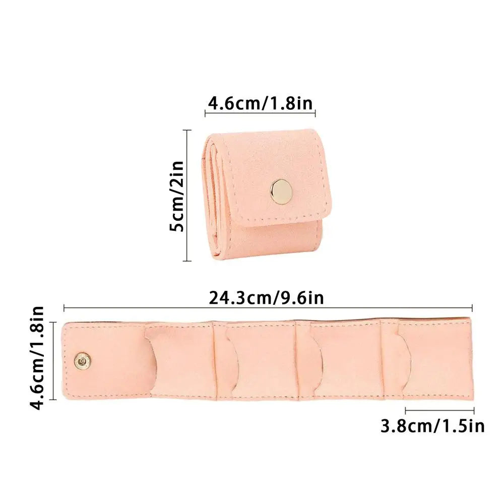 Foldable Travel Jewelry Organizer Case | Buckle Pouch & Dividers