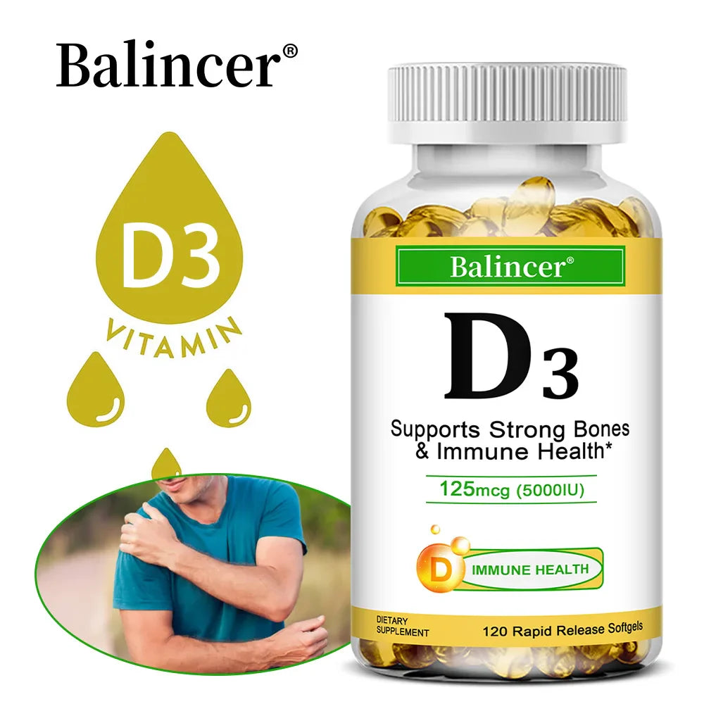 Balincer Vitamin D3 5000 IU Softgels – Bone & Immune Support