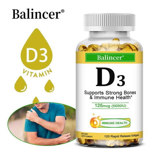 Balincer Vitamin D3 5000 IU Softgels – Bone & Immune Support Vitamin D3 Supplement Oasis Select