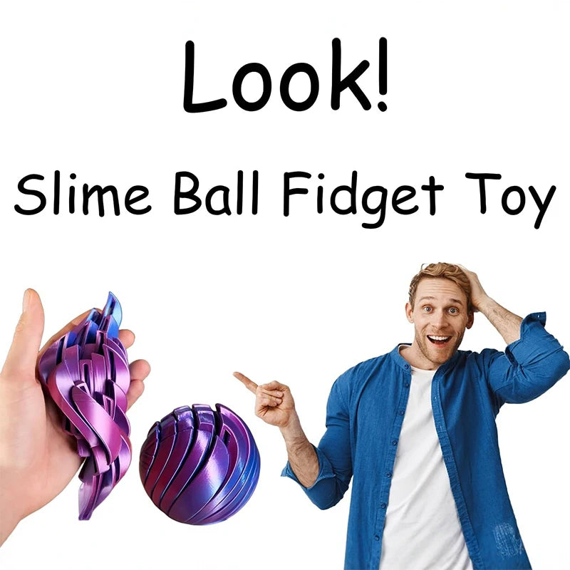 Slime Ball Fidget Toy 3D Printed Twistsphere Fidget Toy Gear Liquid Flow Ball With Rotating Design Anxiety Relief Toys For Offic Peaceful Pleasures Health and Wellness