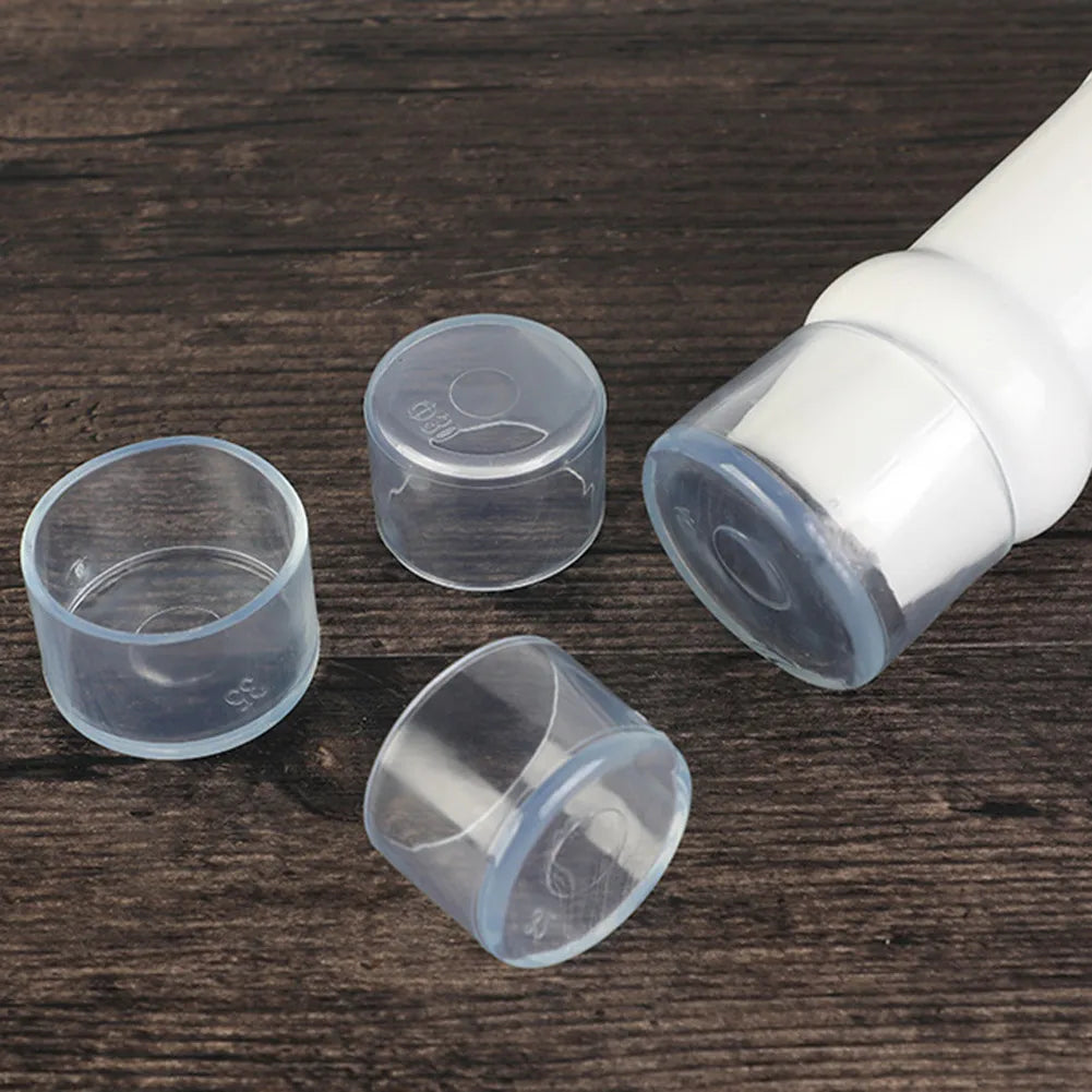Furniture Leg Foot Protector Transparent White PVC Wear-resistant Cap